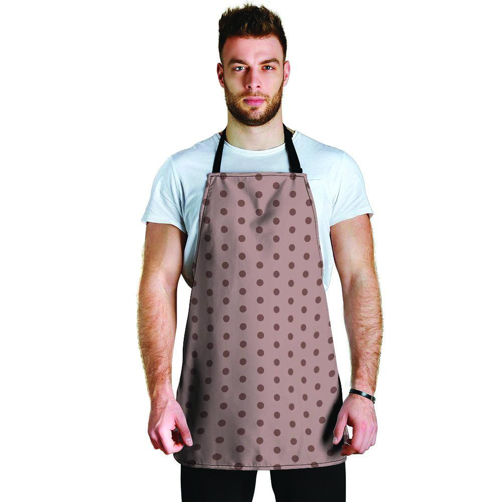 Tan Brown Polka Dot Men's Apron-grizzshop