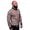 Tan Brown Polka Dot Men's Bomber Jacket-grizzshop