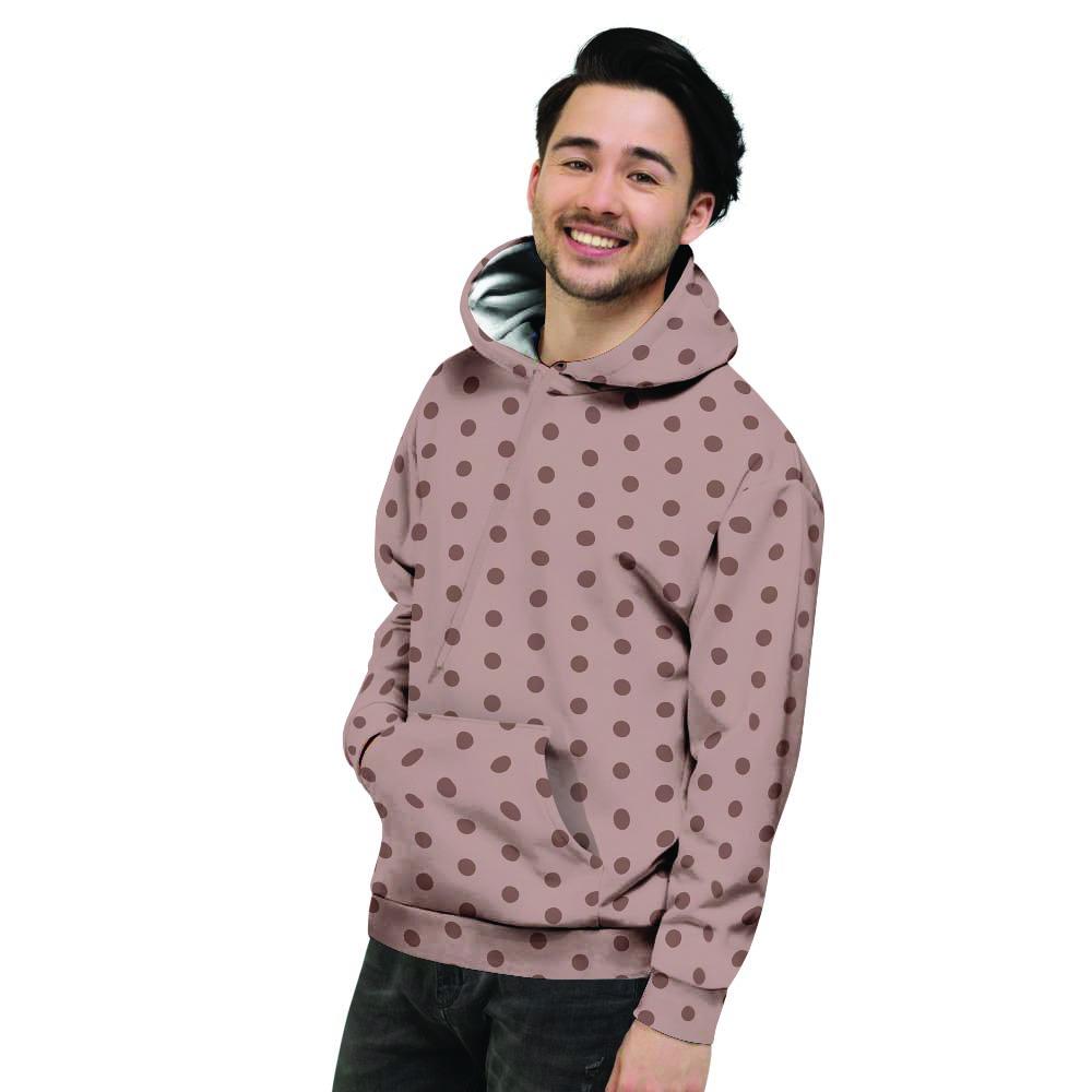 Tan Brown Polka Dot Men's Hoodie-grizzshop