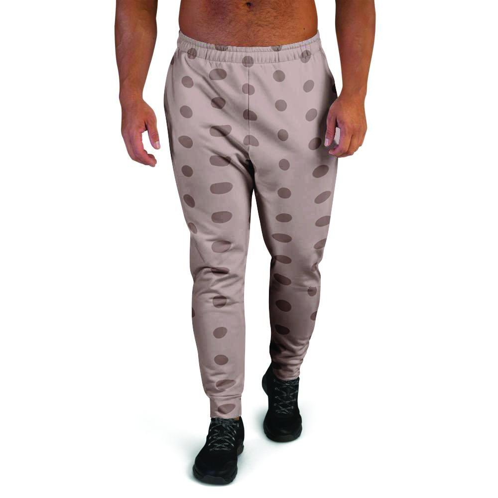 Tan Brown Polka Dot Men's Joggers-grizzshop