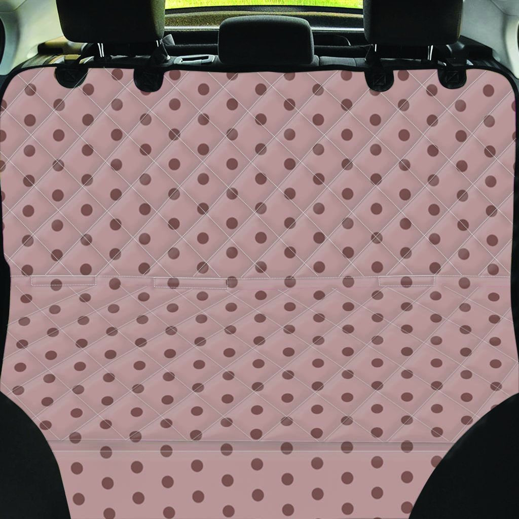 Tan Brown Polka Dot Pet Car Seat Cover-grizzshop