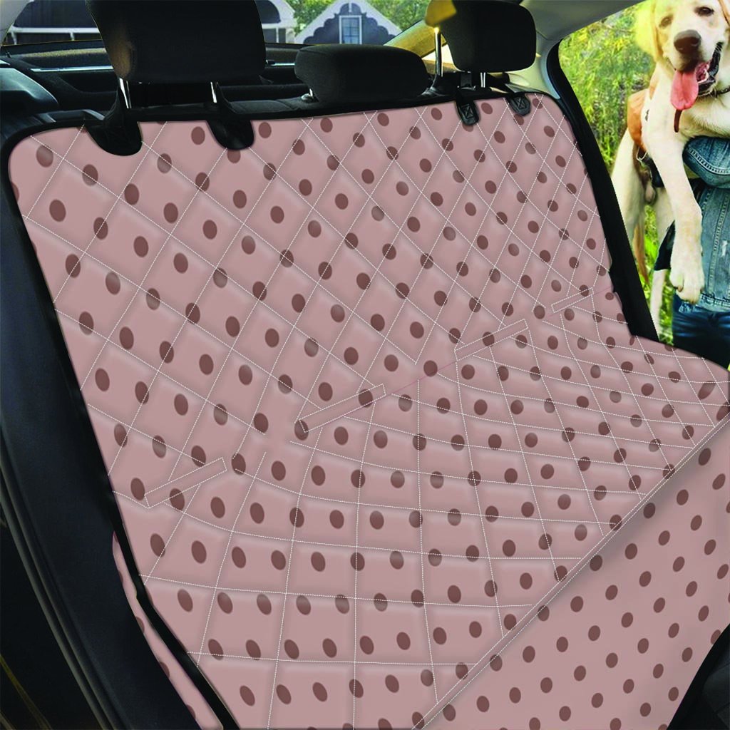 Tan Brown Polka Dot Pet Car Seat Cover-grizzshop