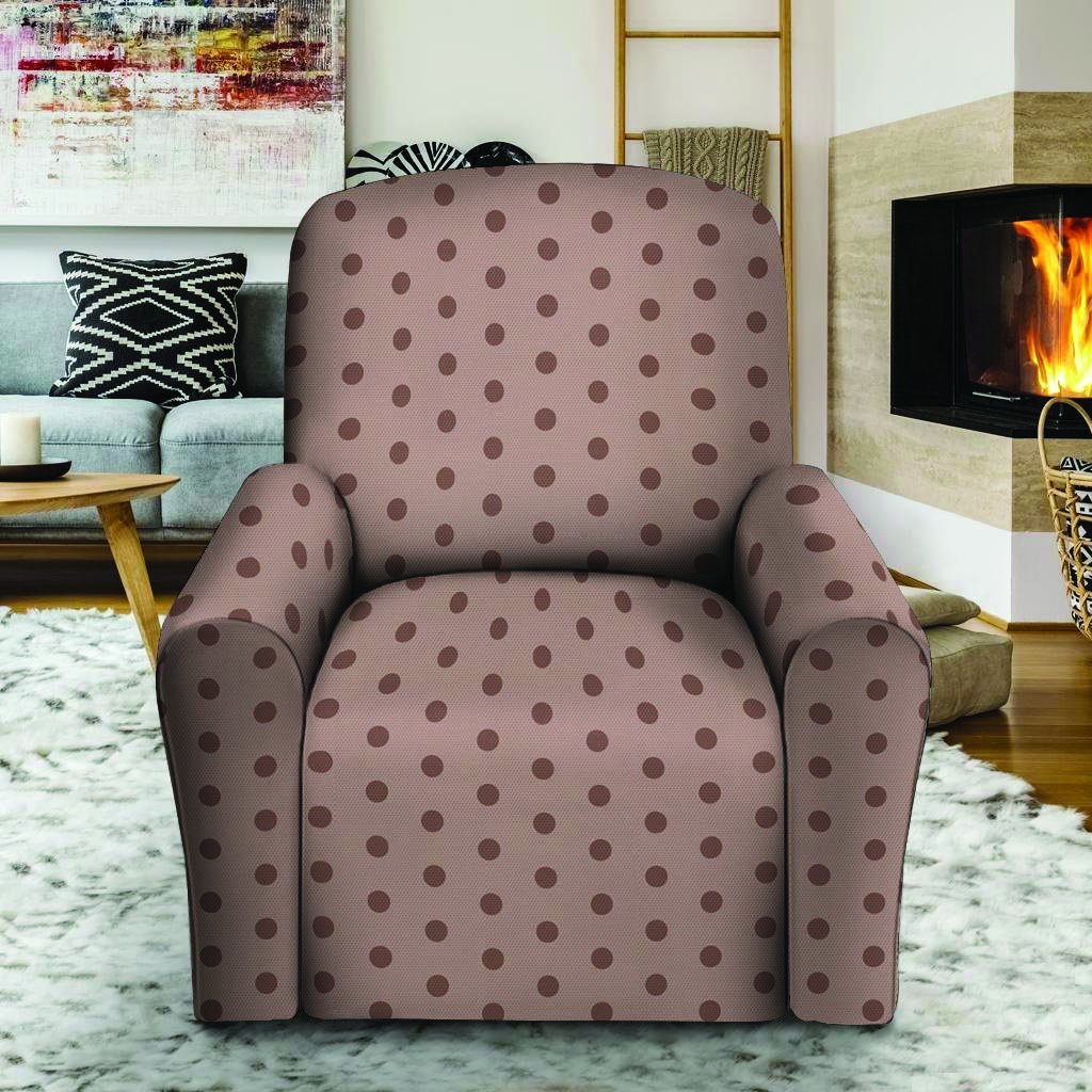 Tan Brown Polka Dot Recliner Cover-grizzshop