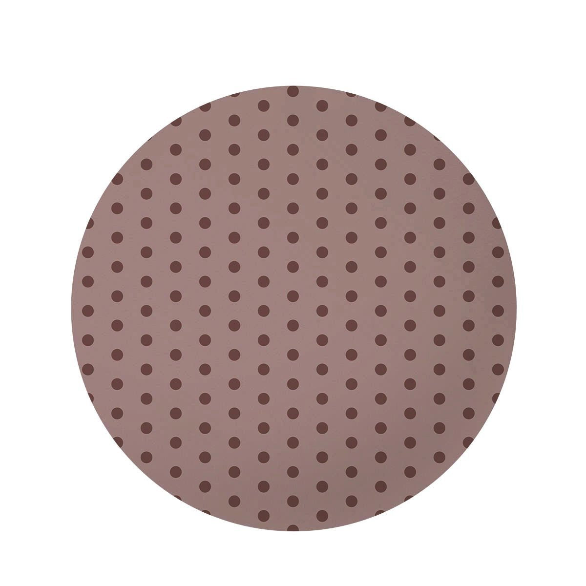 Tan Brown Polka Dot Round Rug-grizzshop