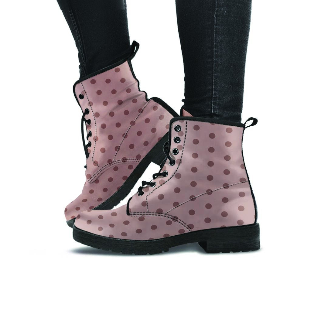 Tan Brown Polka Dot Women's Boots-grizzshop