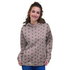 Tan Brown Polka Dot Women's Hoodie-grizzshop