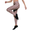 Tan Brown Polka Dot Women's Leggings-grizzshop