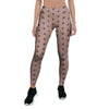 Tan Brown Polka Dot Women's Leggings-grizzshop