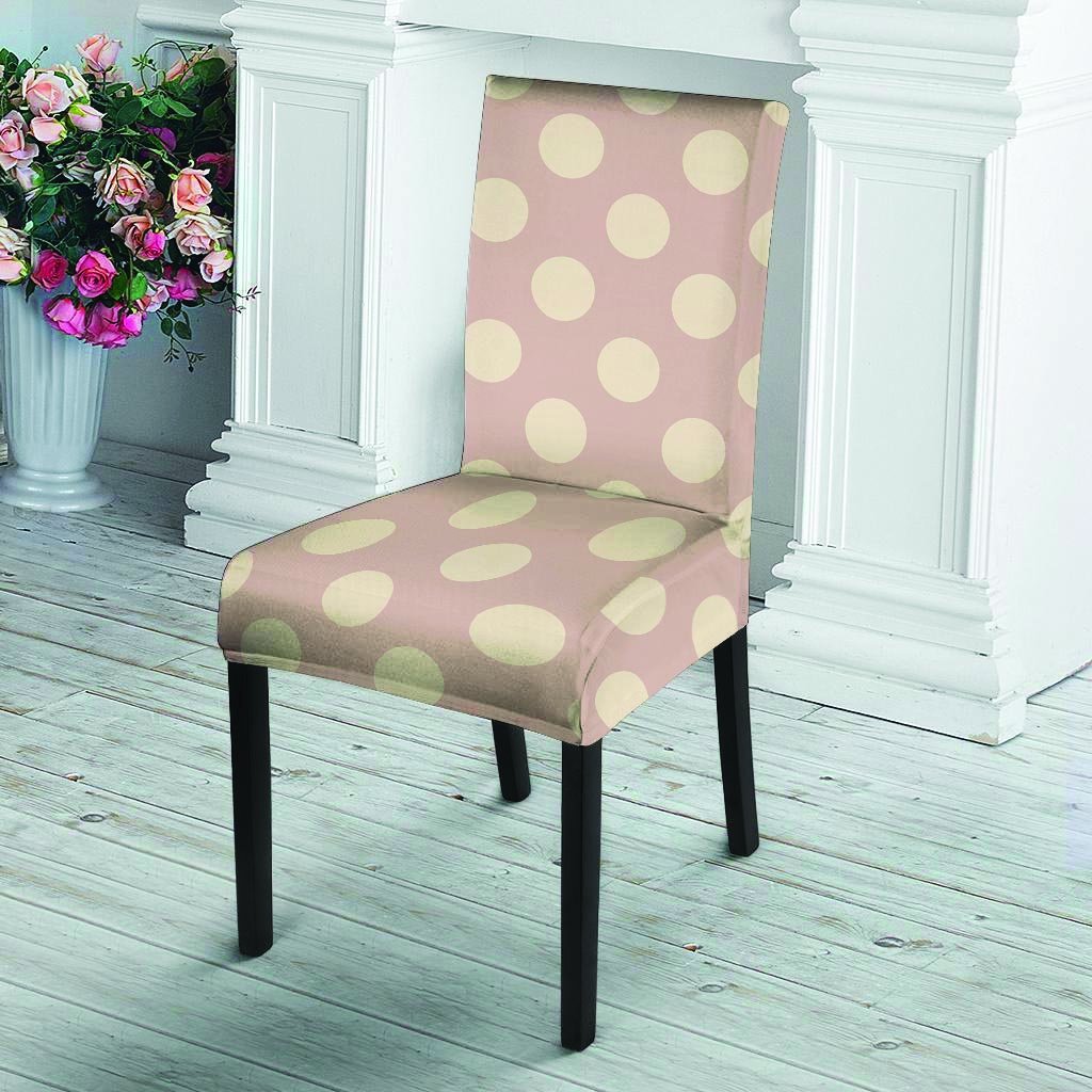 Tan Polka Dot Chair Cover-grizzshop