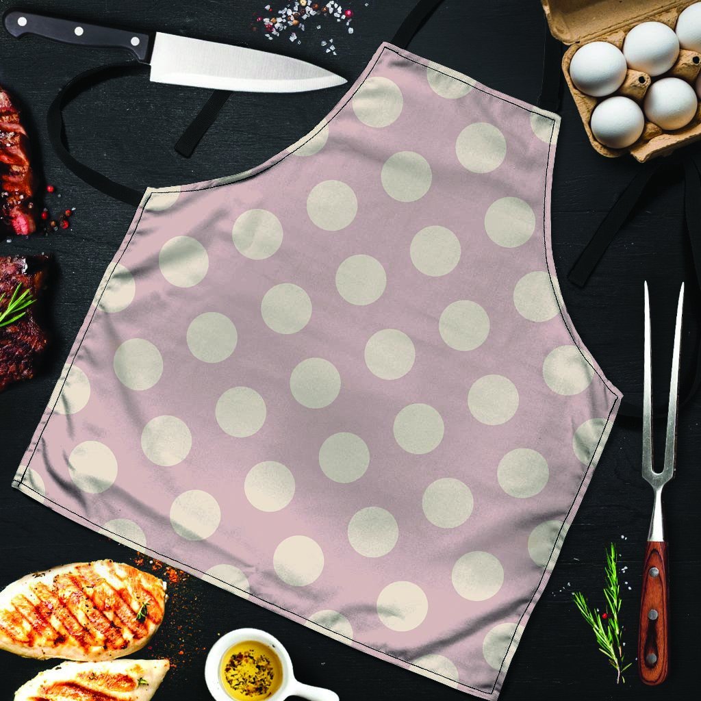 Tan Polka Dot Men's Apron-grizzshop