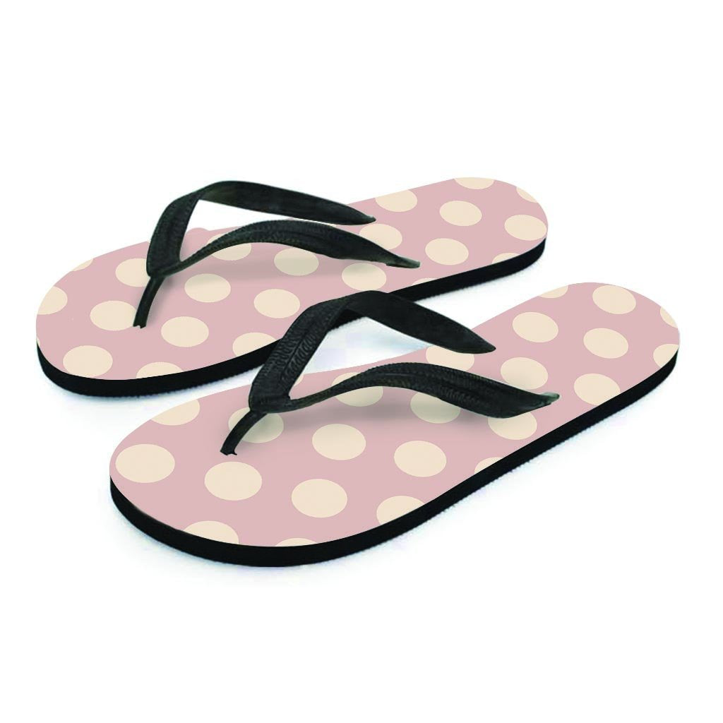 Tan Polka Dot Men's Flip Flops-grizzshop