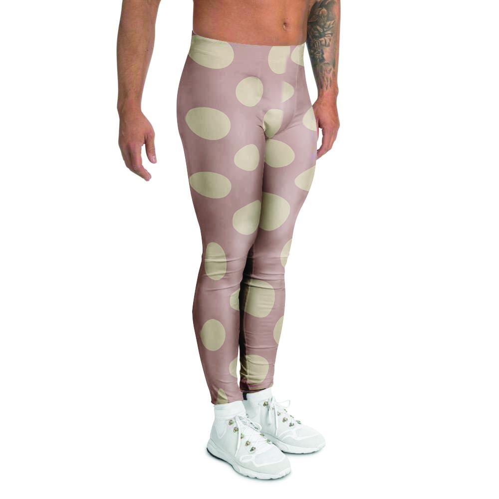 Tan Polka Dot Men's Leggings-grizzshop