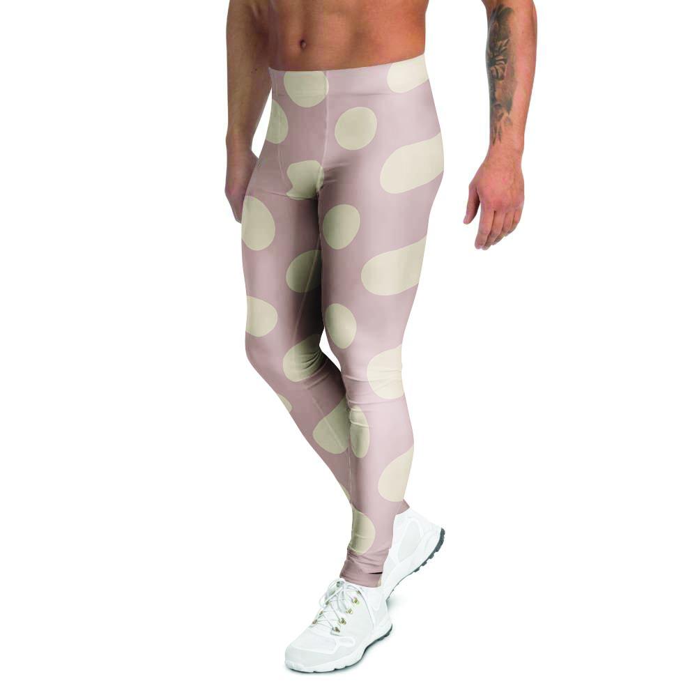 Tan Polka Dot Men's Leggings-grizzshop