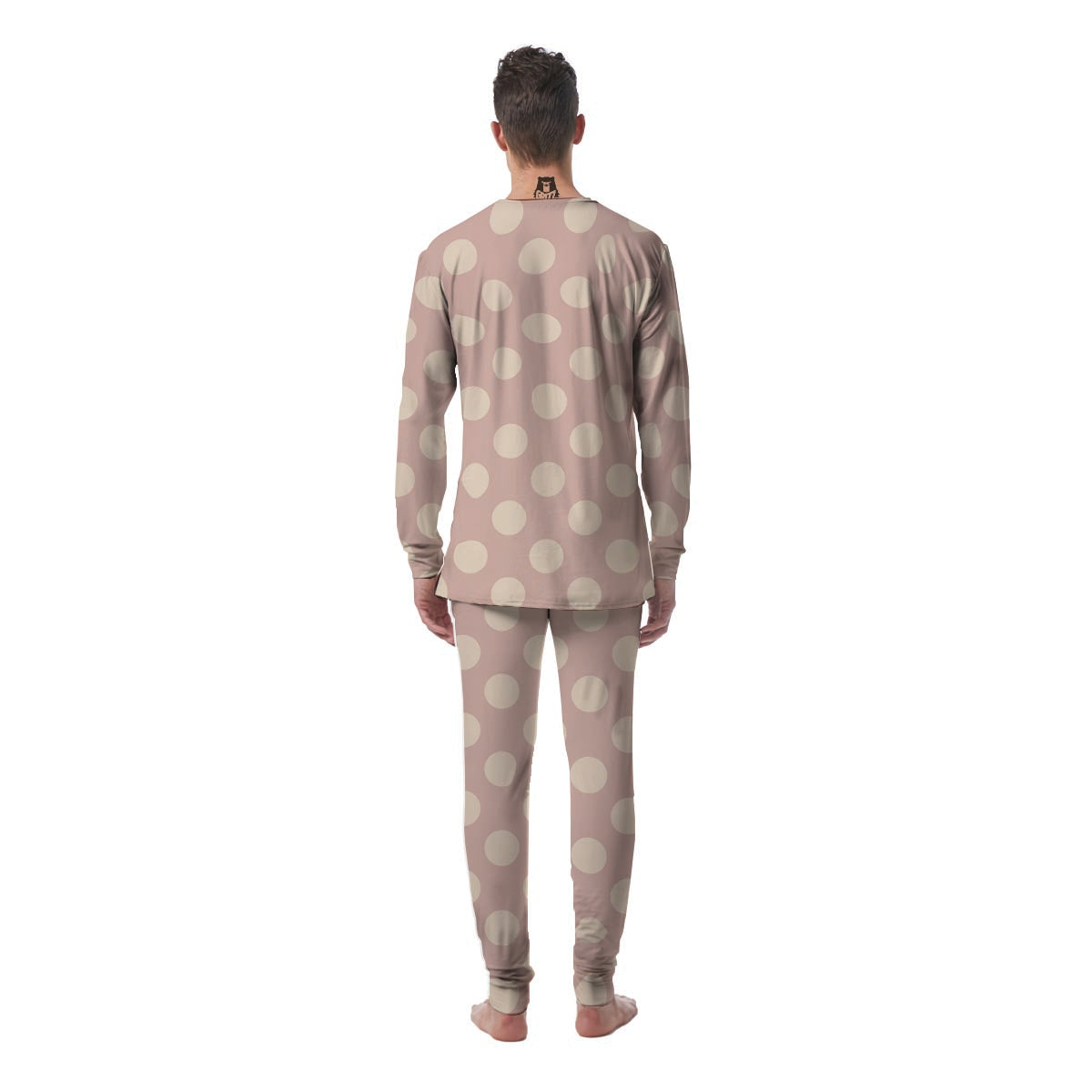 Tan Polka Dot Men's Pajamas-grizzshop