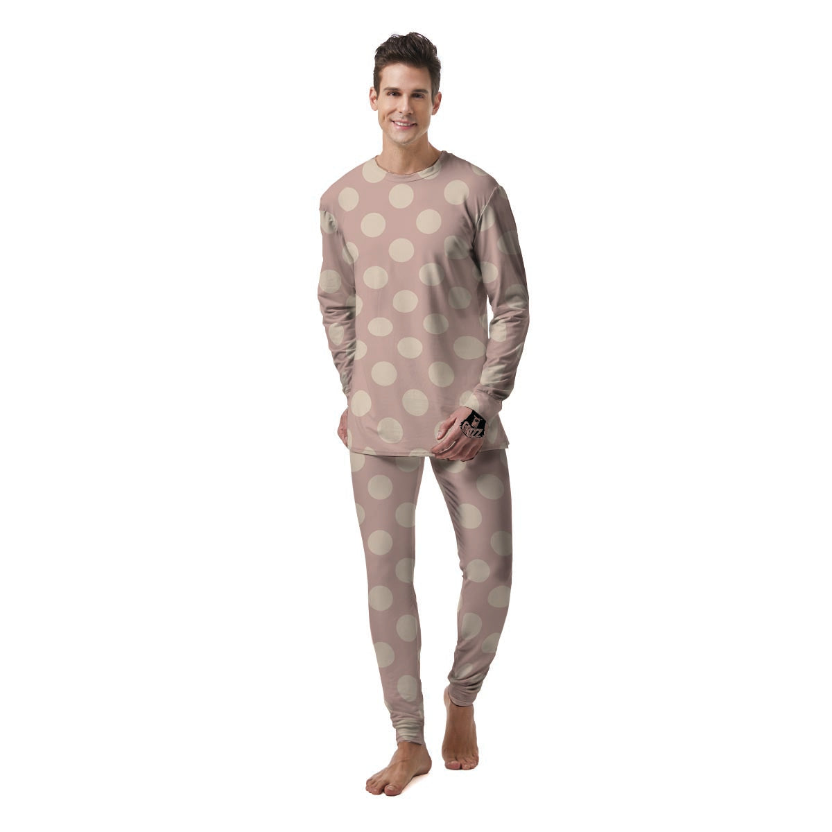 Tan Polka Dot Men's Pajamas-grizzshop