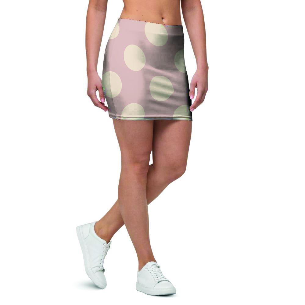 Tan Polka Dot Mini Skirt-grizzshop