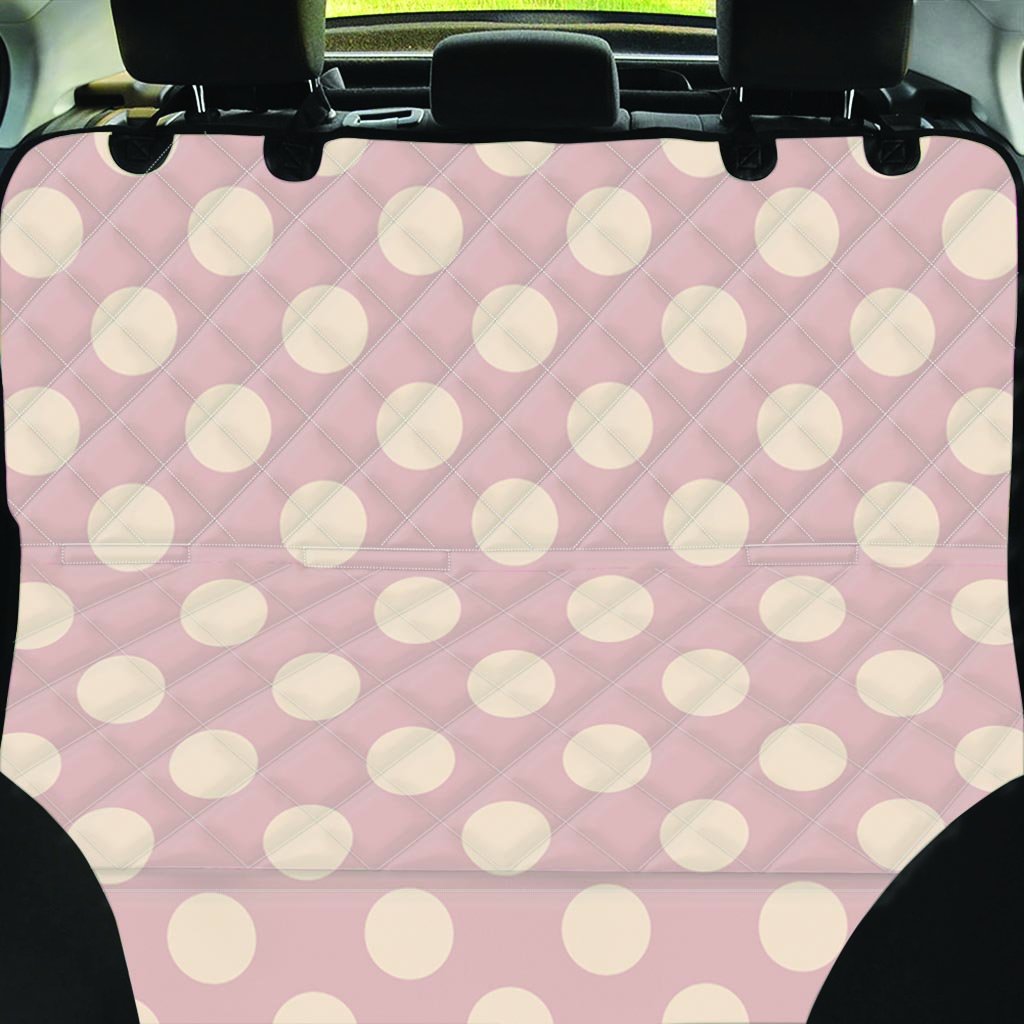 Tan Polka Dot Pet Car Seat Cover-grizzshop