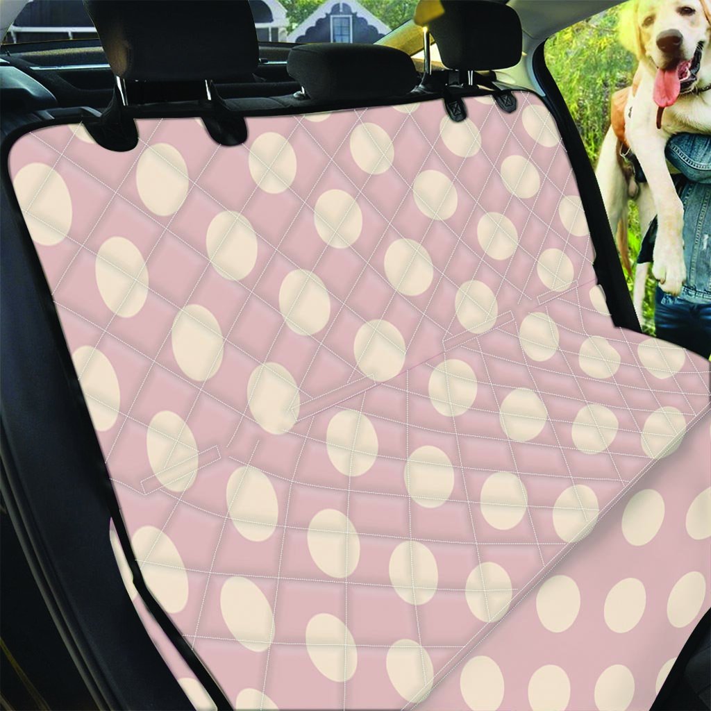 Tan Polka Dot Pet Car Seat Cover-grizzshop