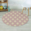 Tan Polka Dot Round Rug-grizzshop