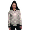 Tan Polka Dot Women's Bomber Jacket-grizzshop