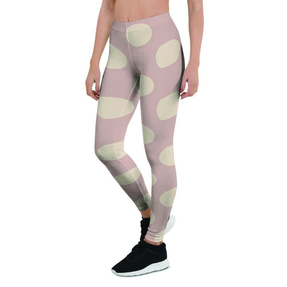 Tan Polka Dot Women's Leggings-grizzshop