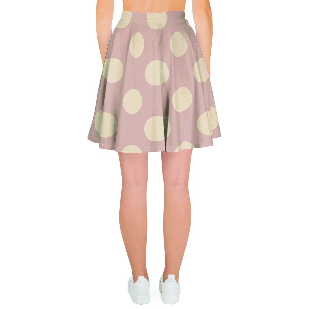 Tan Polka Dot Women's Skirt-grizzshop