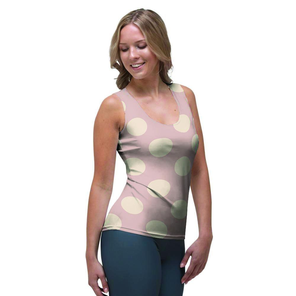 Tan Polka Dot Women's Tank Top-grizzshop