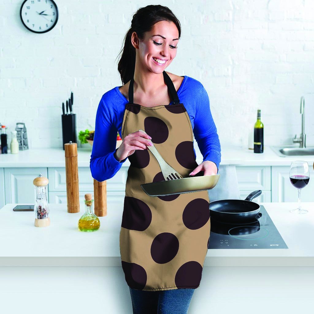 Tan And Black Polka Dot Women's Apron-grizzshop