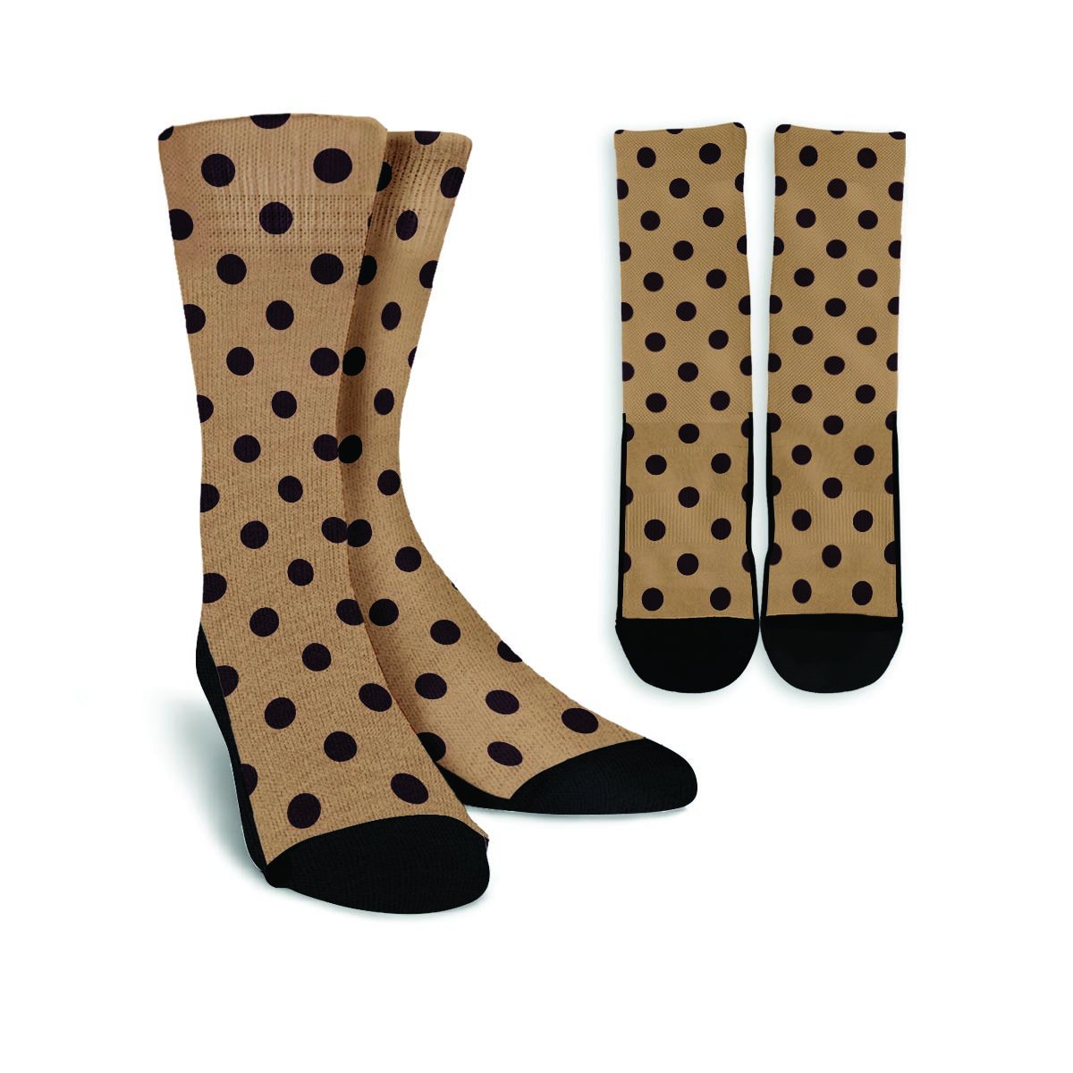 Tan And Black Tiny Polka Dot Unisex Socks-grizzshop