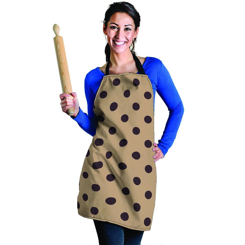 Tan And Black Tiny Polka Dot Women's Apron-grizzshop