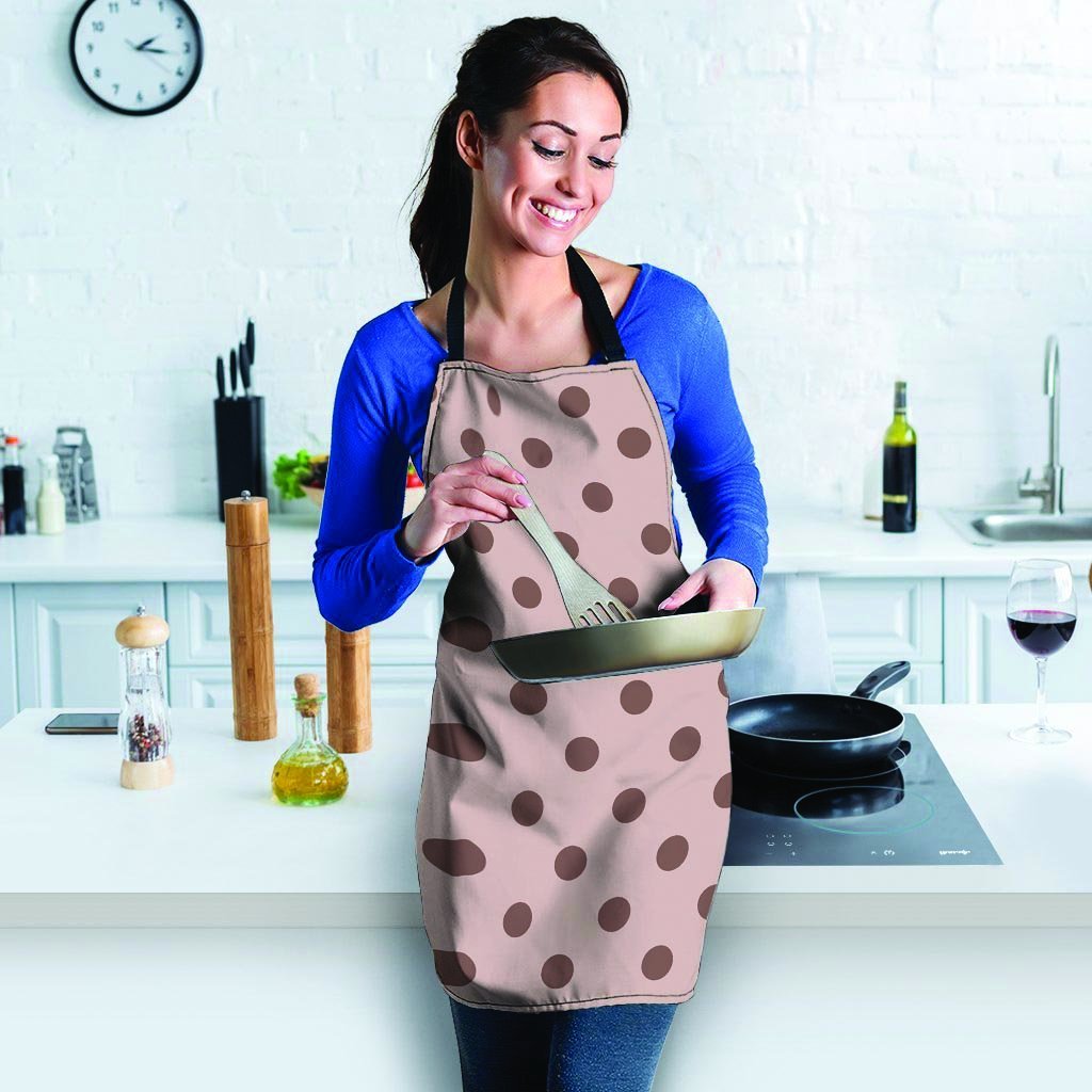 Tan And Brown Polka Dot Women's Apron-grizzshop