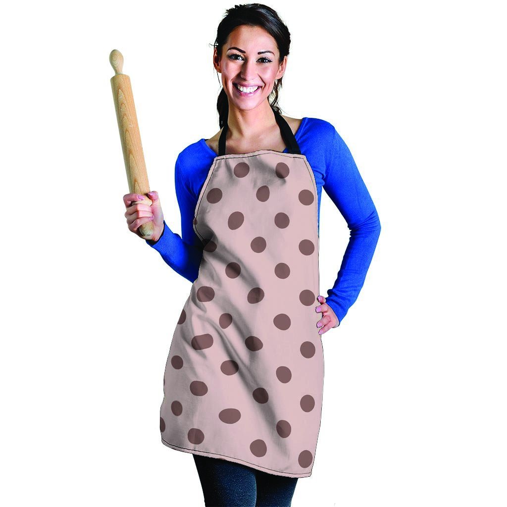 Tan And Brown Polka Dot Women's Apron-grizzshop