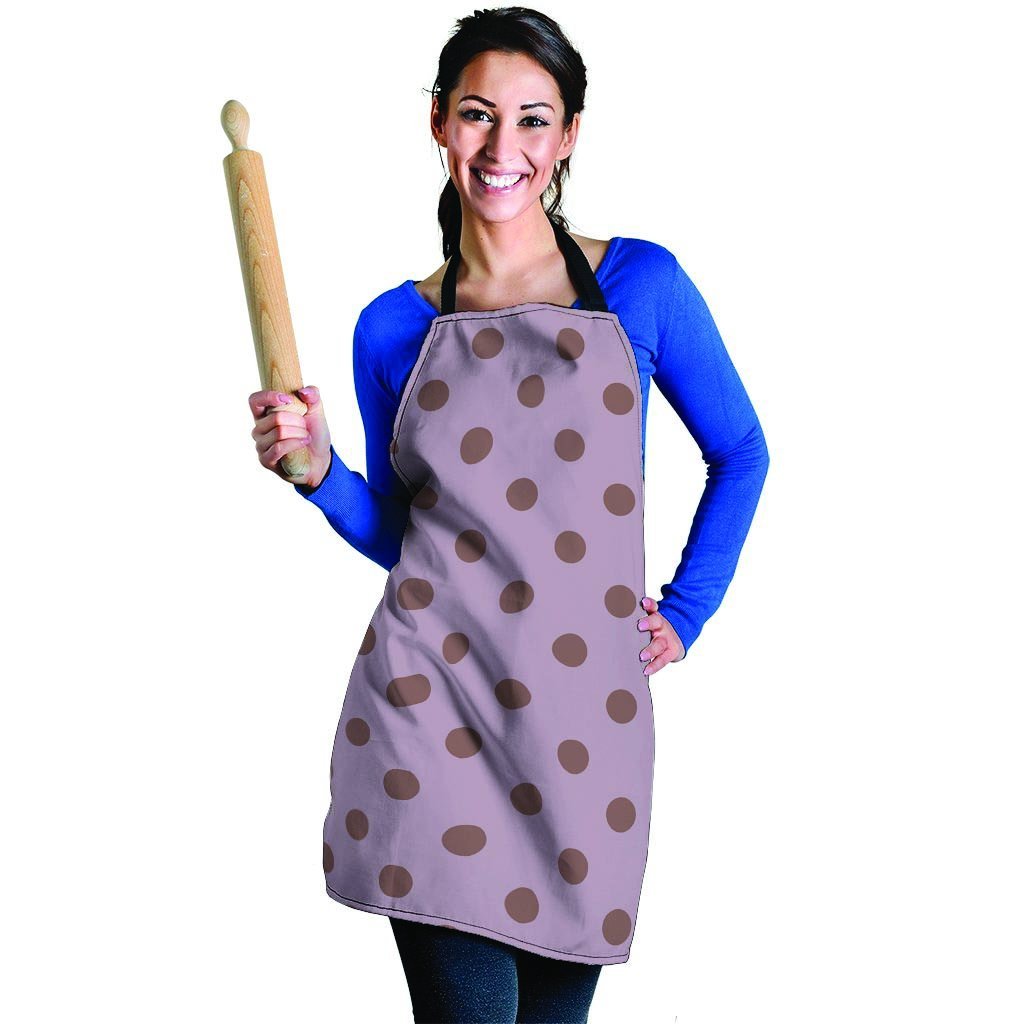 Tan And Brown Tiny Polka Dot Women's Apron-grizzshop