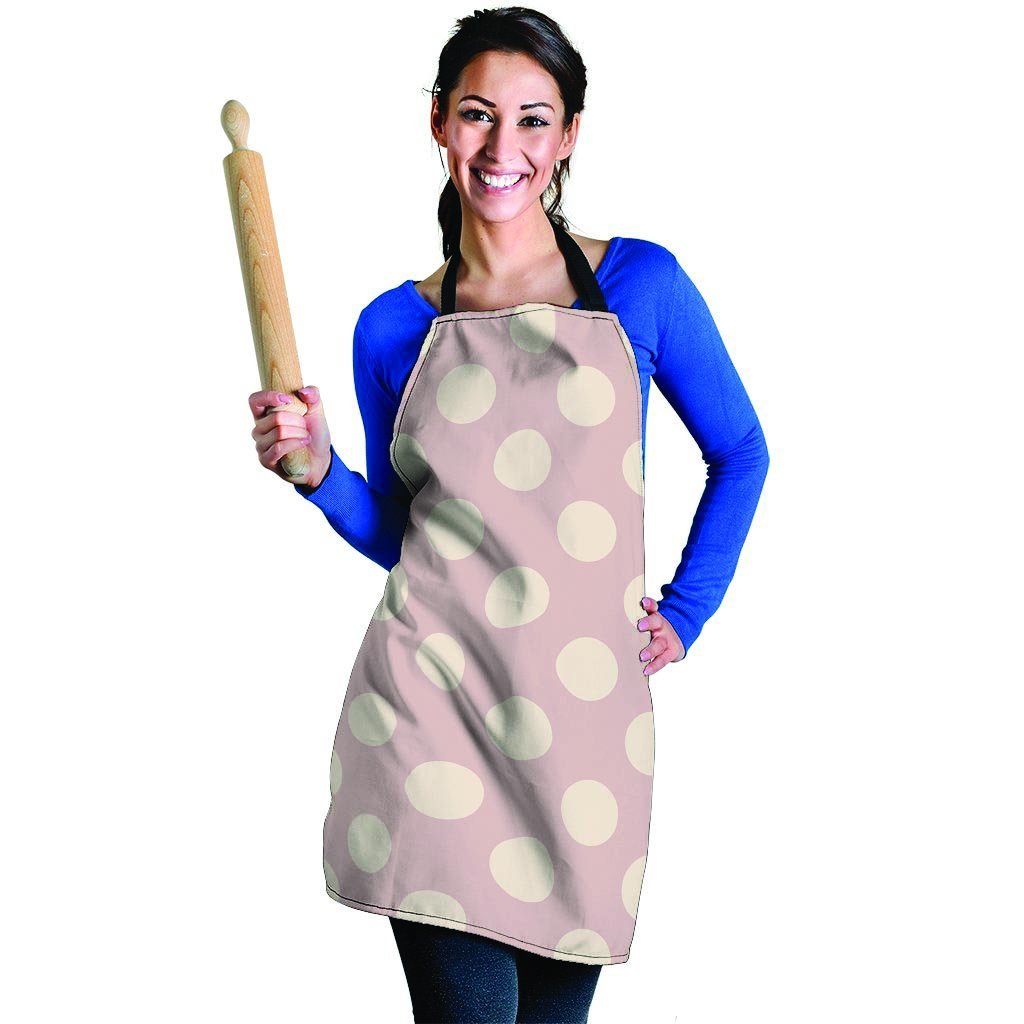 Tan Polka Dot Women's Apron-grizzshop