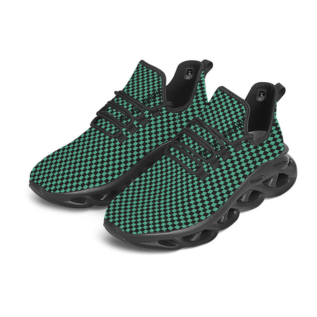 Tanjiro Print Pattern Black Running Shoes-grizzshop