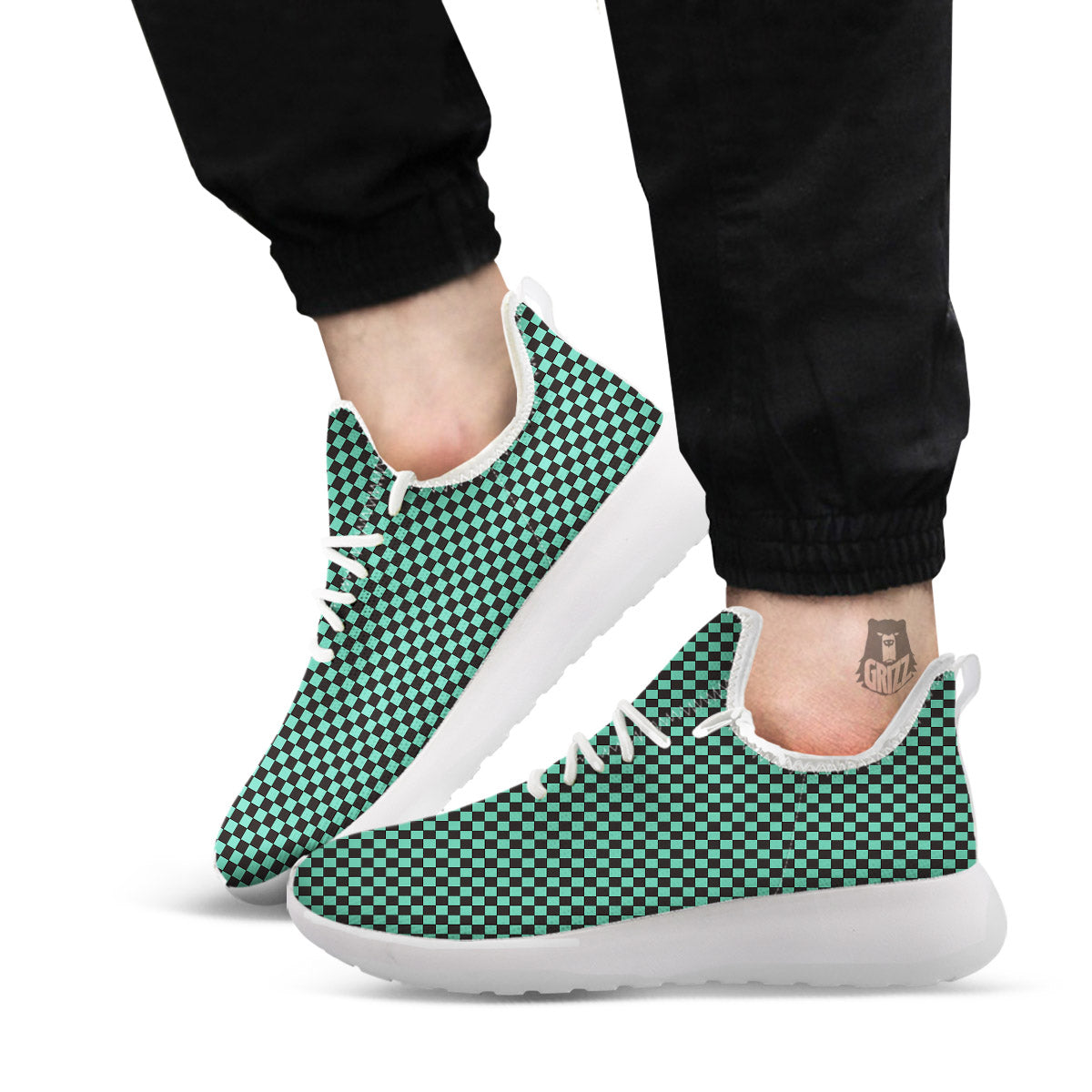 Tanjiro Print Pattern White Athletic Shoes-grizzshop