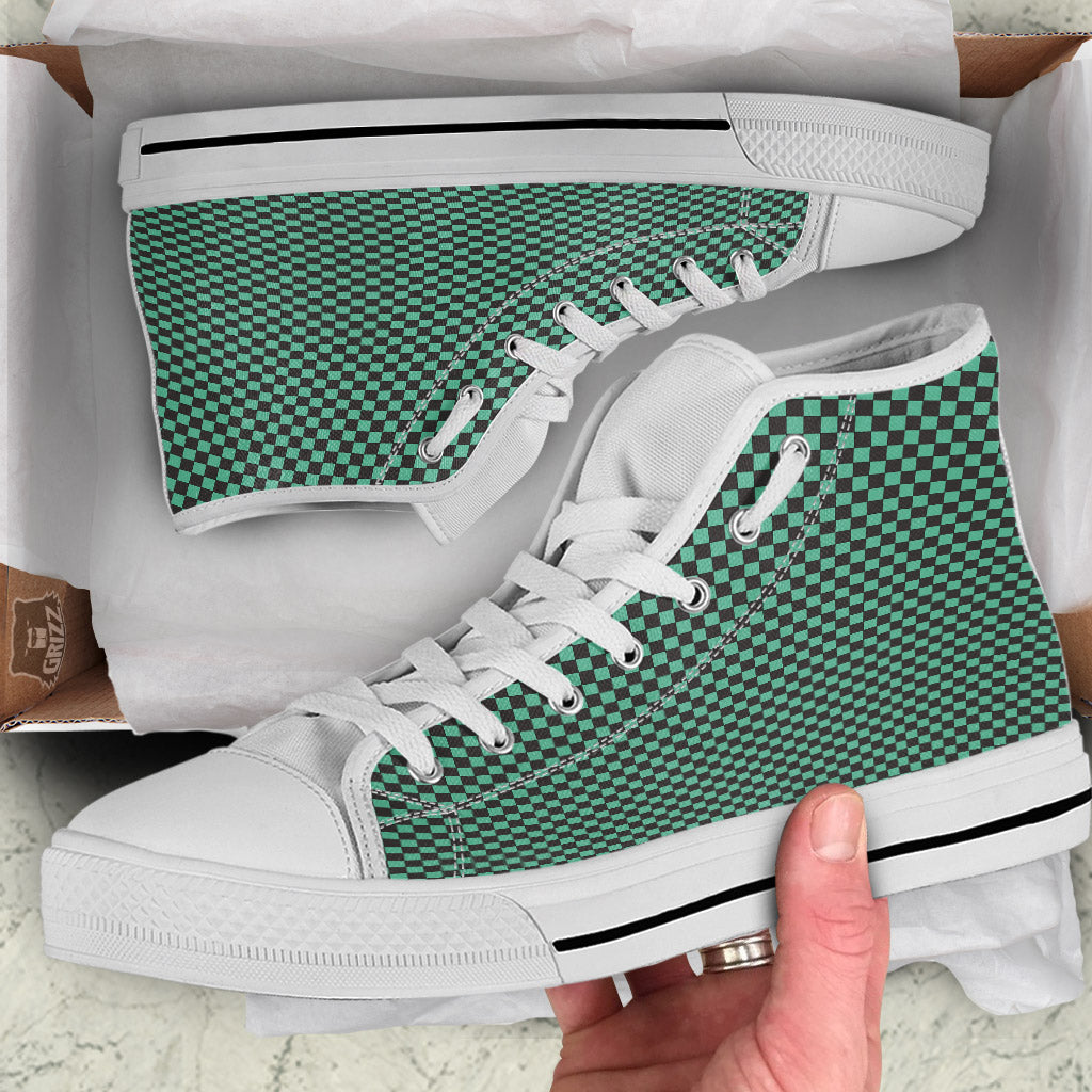 Tanjiro Print Pattern White High Top Shoes-grizzshop