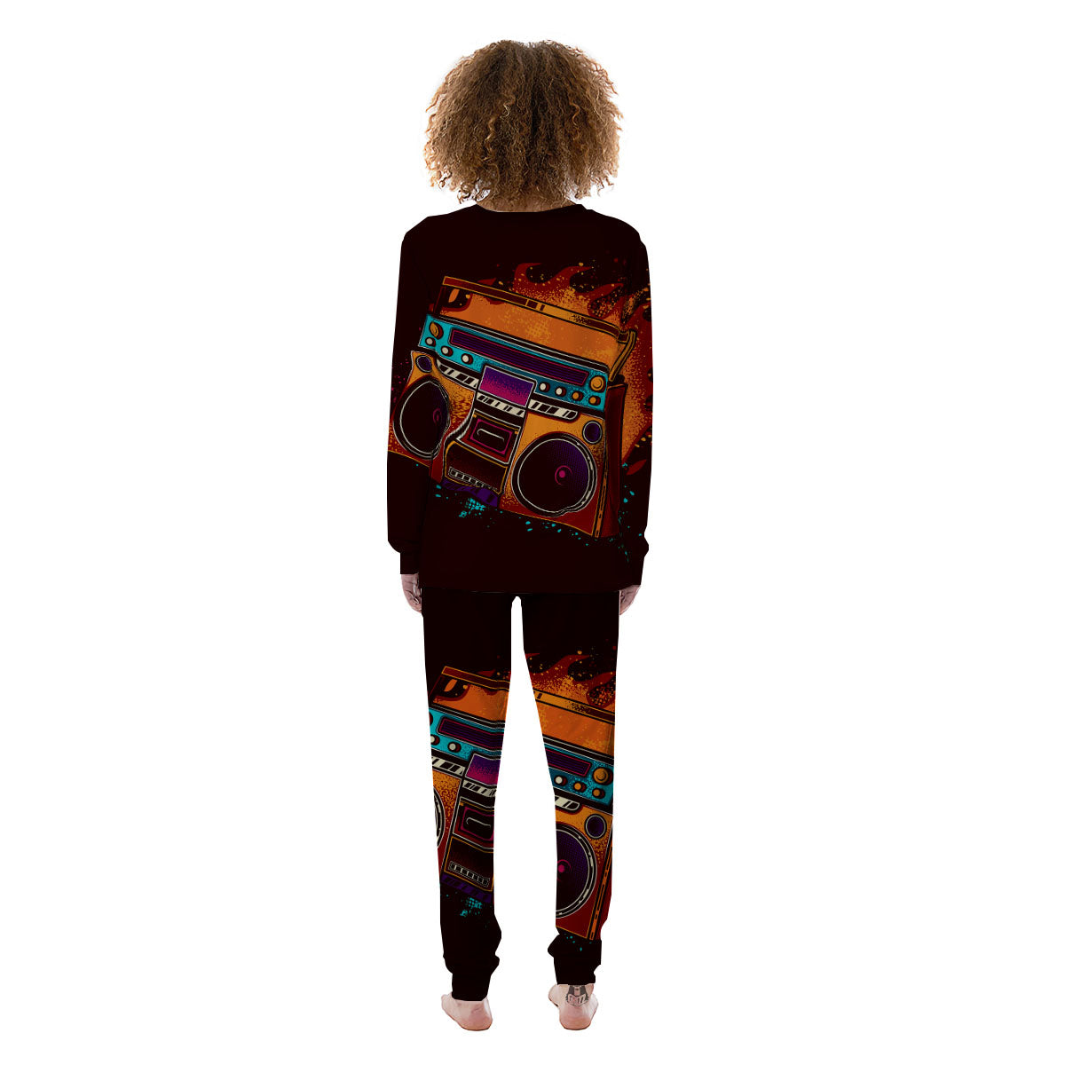 Tape Old Cassette Print Women's Pajamas-grizzshop