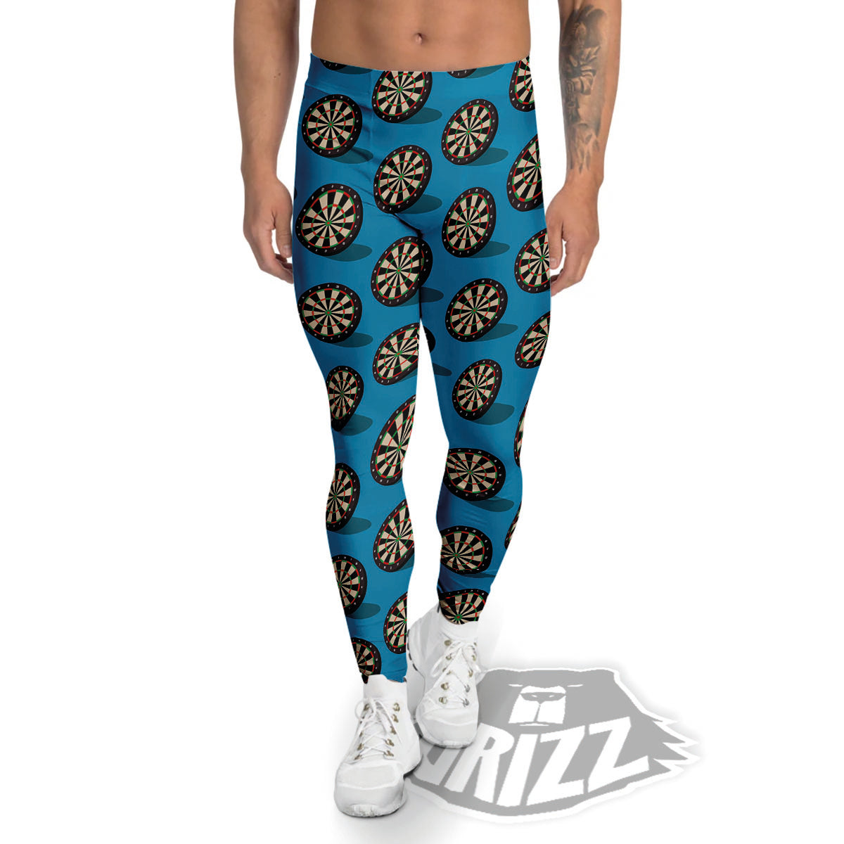 Target Blue Bullseye Print Pattern Men's Leggings-grizzshop