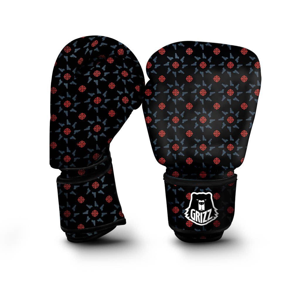 Target Bullseye Print Pattern Boxing Gloves-grizzshop