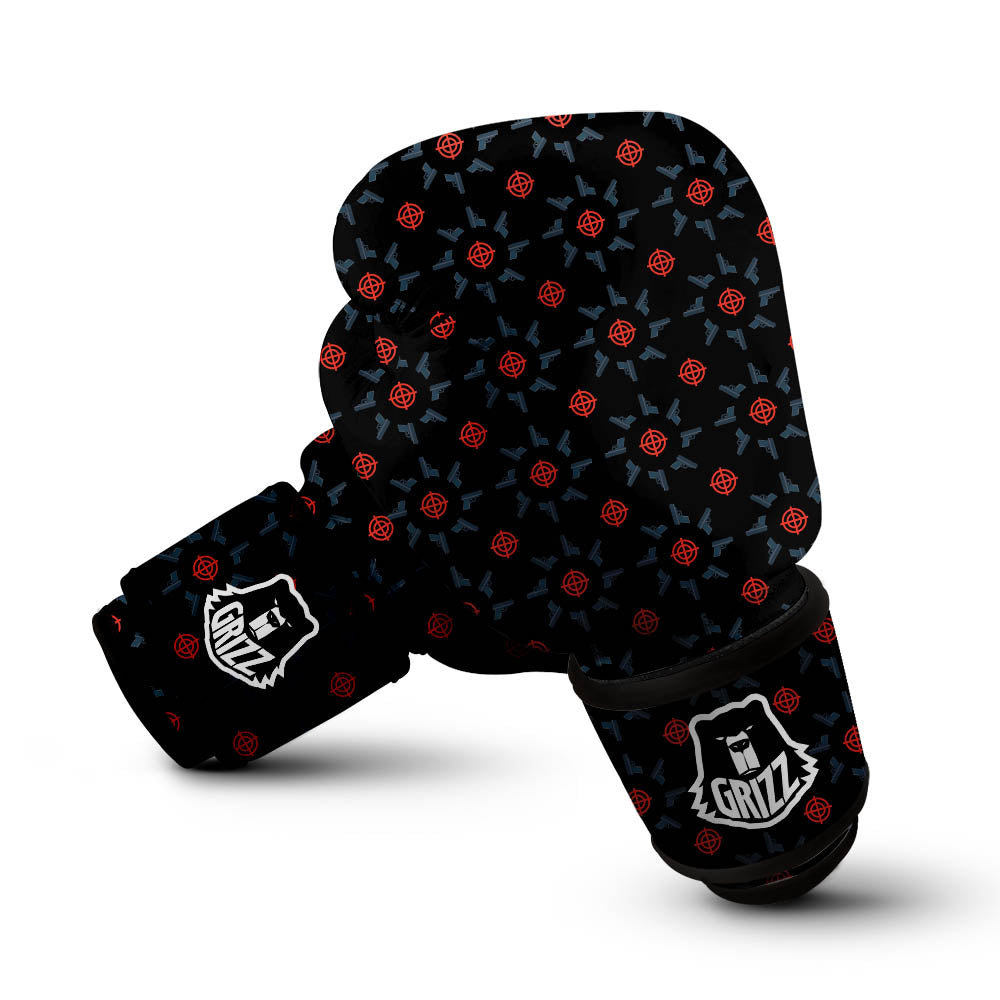Target Bullseye Print Pattern Boxing Gloves-grizzshop