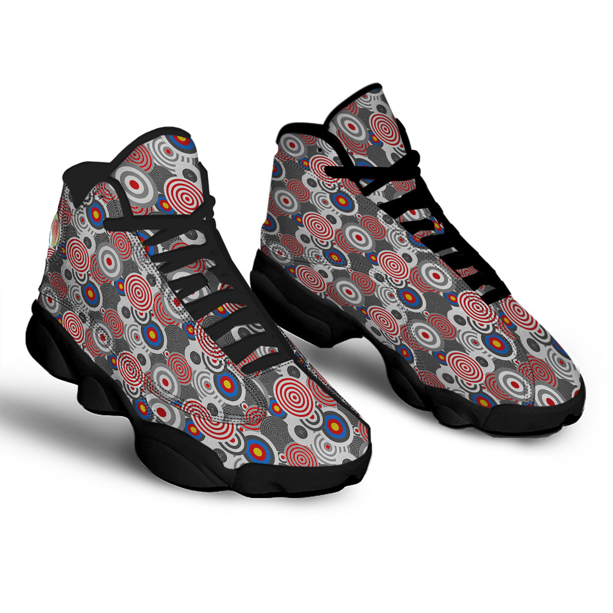 Target Darts Board Game Print Pattern Black Basketball Shoes-grizzshop