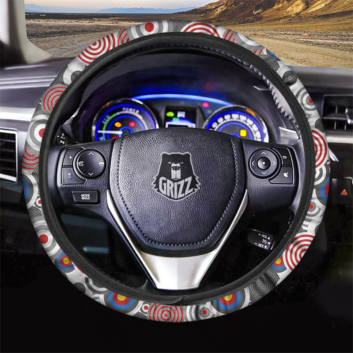 Target Darts Board Game Print Pattern Car Steering Wheel Cover-grizzshop
