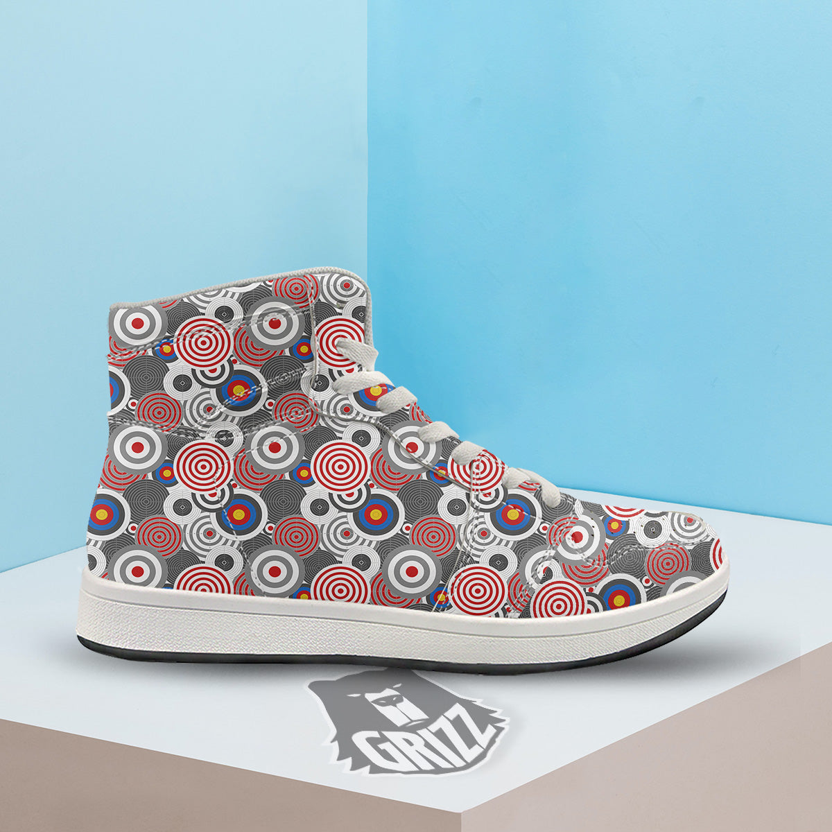 Target Darts Board Game Print Pattern High Top Sneakers-grizzshop