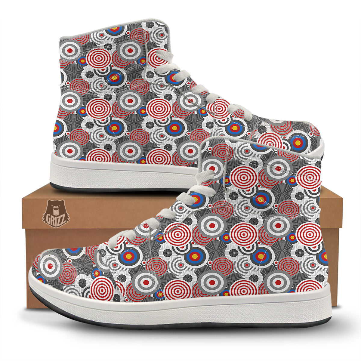 Target Darts Board Game Print Pattern High Top Sneakers-grizzshop