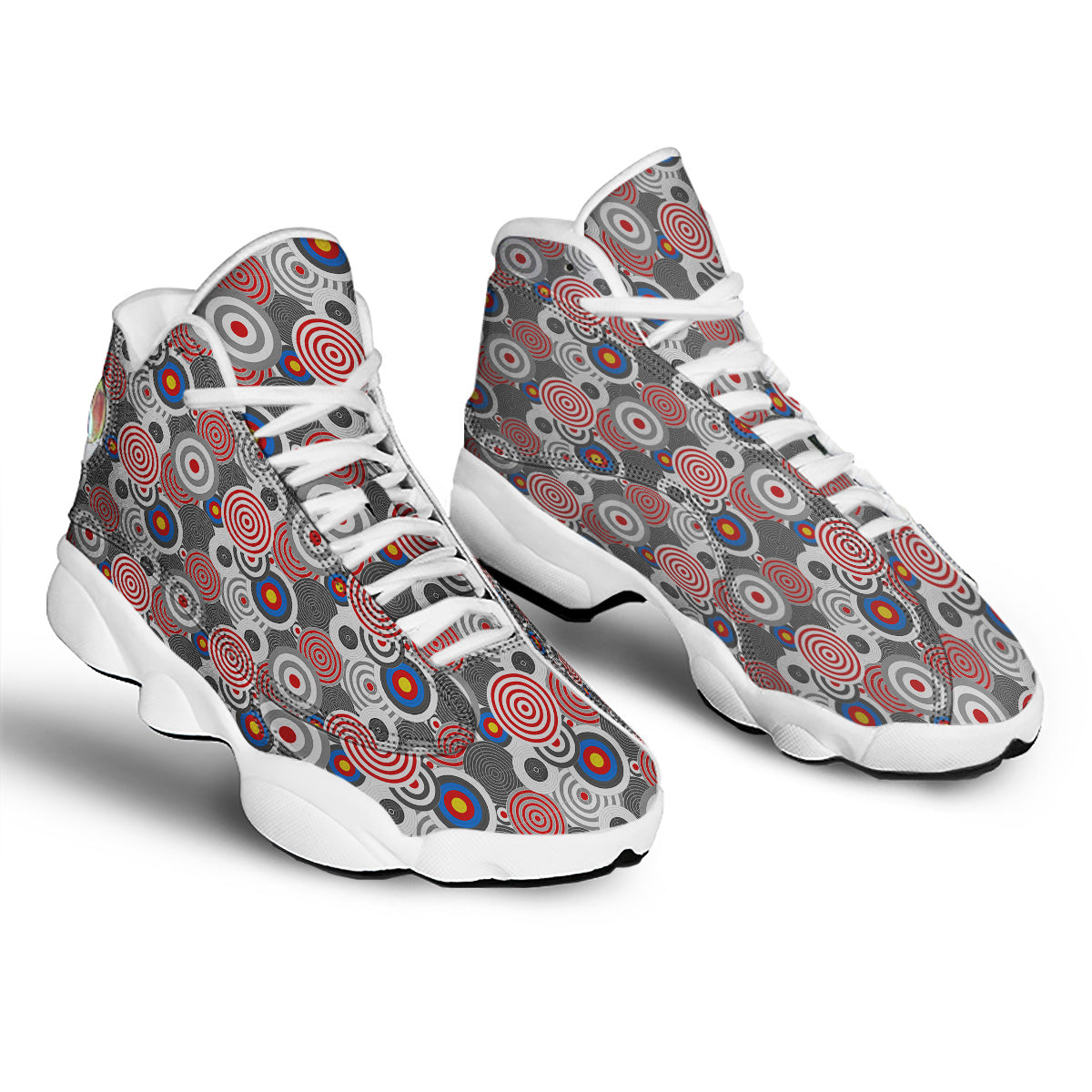 Target Darts Board Game Print Pattern White Basketball Shoes-grizzshop