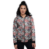 Target Darts Board Game Print Pattern Women's Bomber Jacket-grizzshop