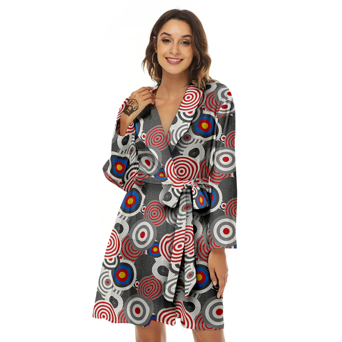 Target Darts Board Game Print Pattern Women's Robe-grizzshop