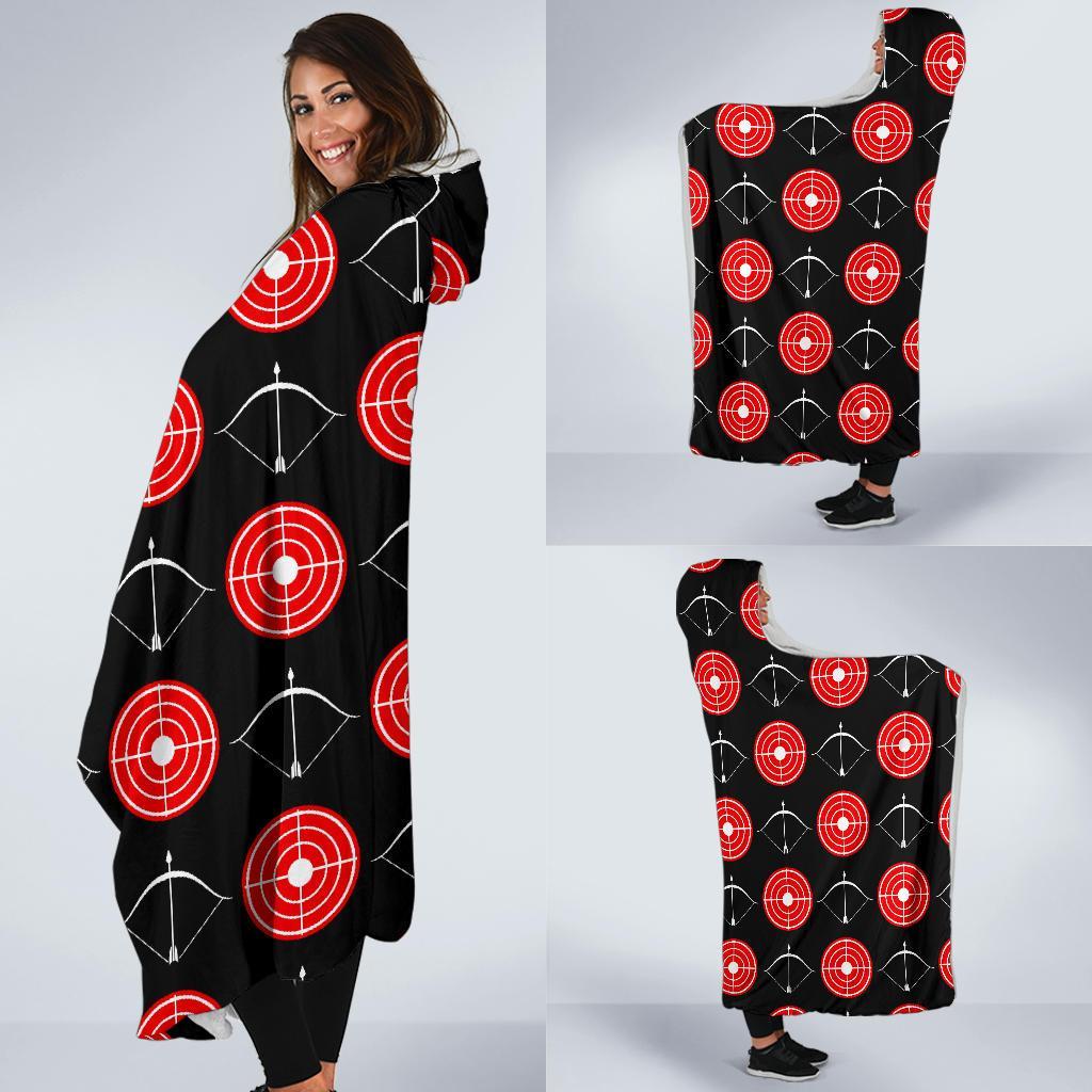 Targets Archery Pattern Print Hooded Blanket-grizzshop