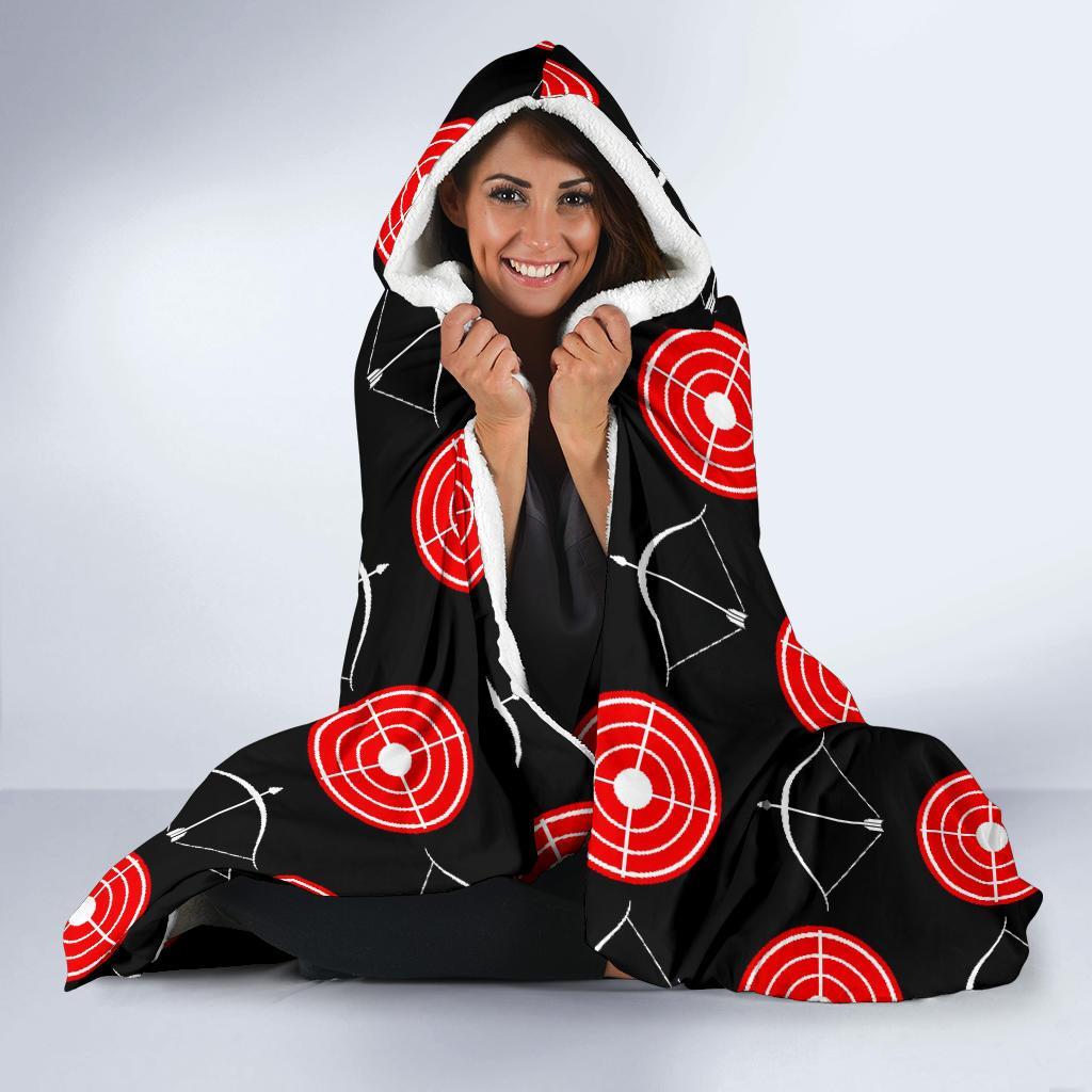 Targets Archery Pattern Print Hooded Blanket-grizzshop